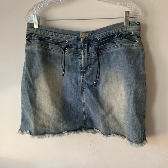 Y2K Funhouse Denim Skirt Size 13 - Picture 1 of 8